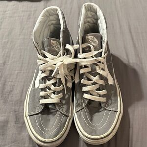 Vans Gray & White High-Top Skate Sneakers